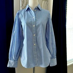 JCrew Slim-fit puff-sleeve shirt in stripe